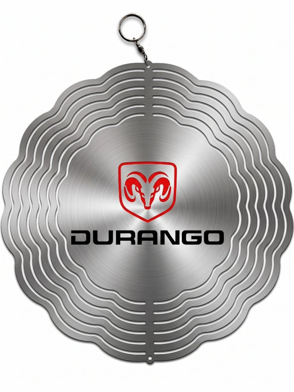 10" Dodge Durango Kinetic Wind Spinner - Silver Metal Hanging Yard Decor